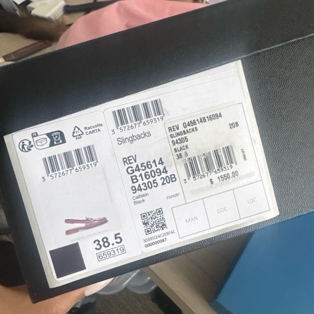 CHANEL Black Slingback Flats
